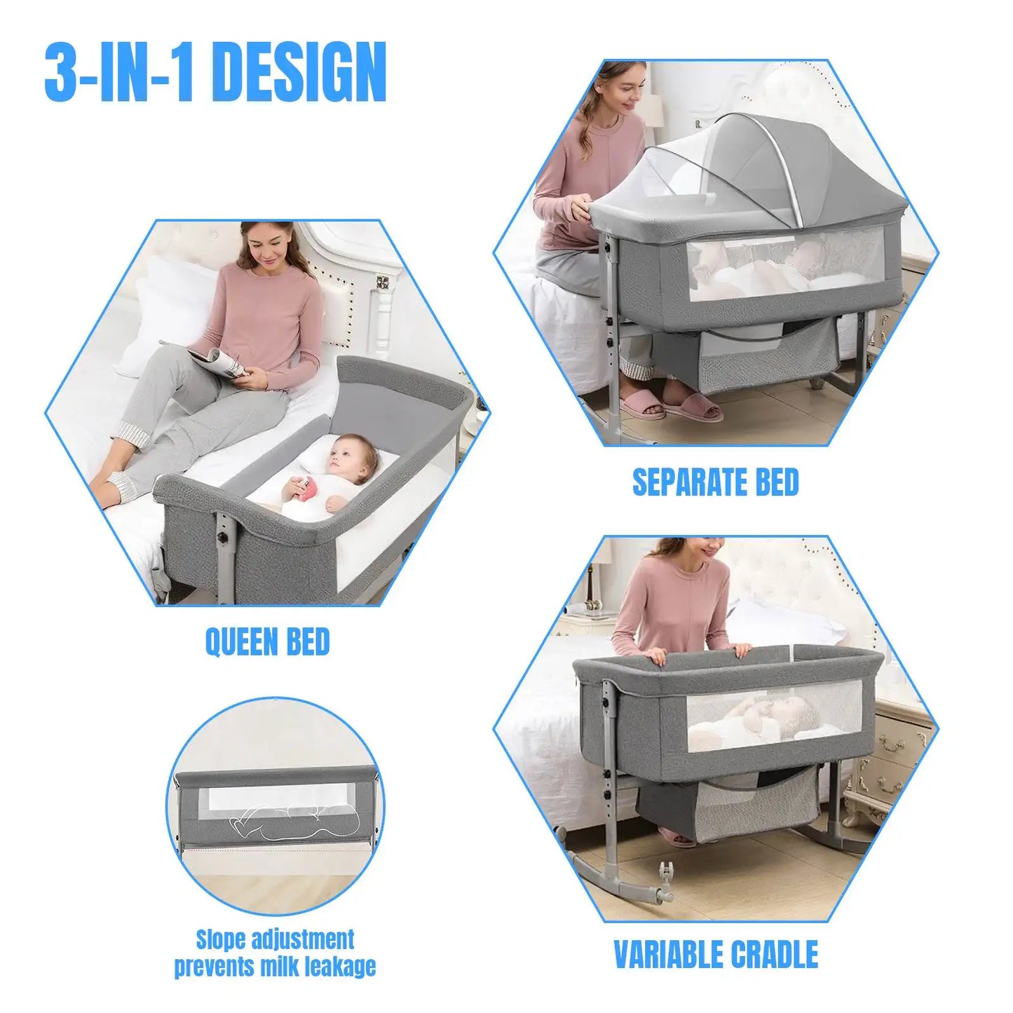 Culla Neonato 3 in 1 – Lettino, Co-Sleeping e Box Gioco