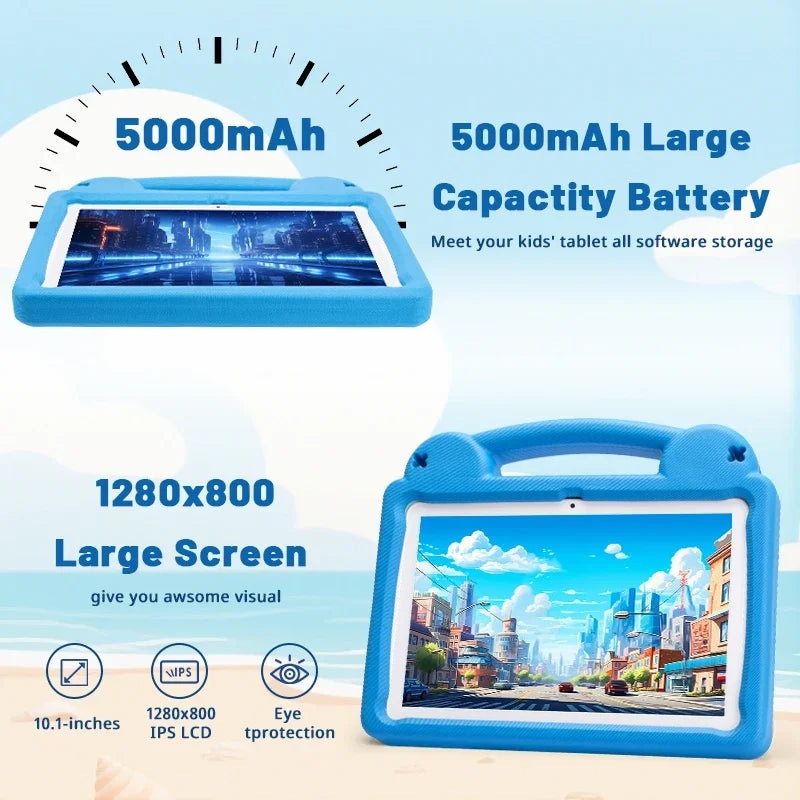 2025 Upgraded Kids Tablet, 10.1" Android 15 Kids Tablet with Parental Control, 5000mAh Battery, 8GB+64GB,Great Gift for Toddlers