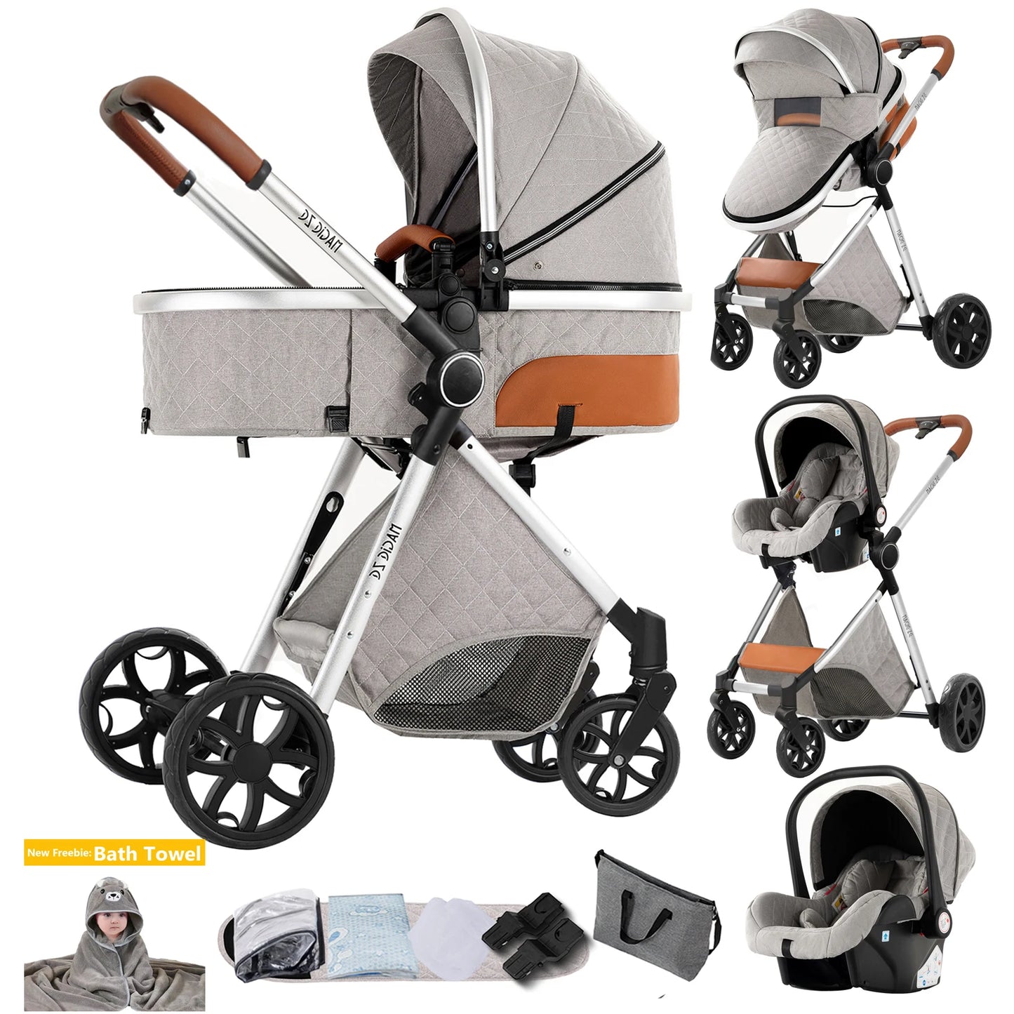 Passeggino 3 in 1 per neonati – Leggero, pieghevole e confortevole, ideale per ogni viaggio