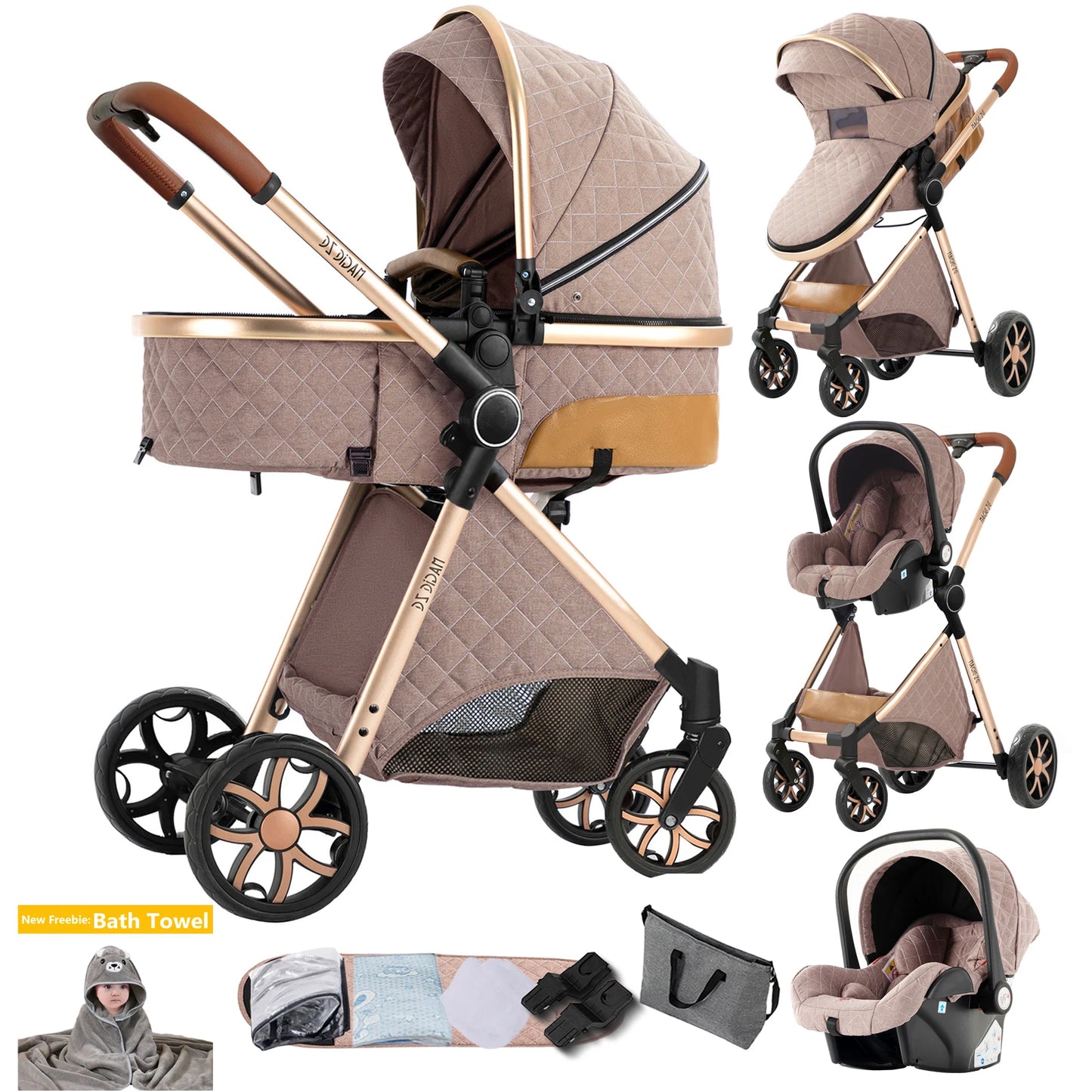 Passeggino 3 in 1 per neonati – Leggero, pieghevole e confortevole, ideale per ogni viaggio