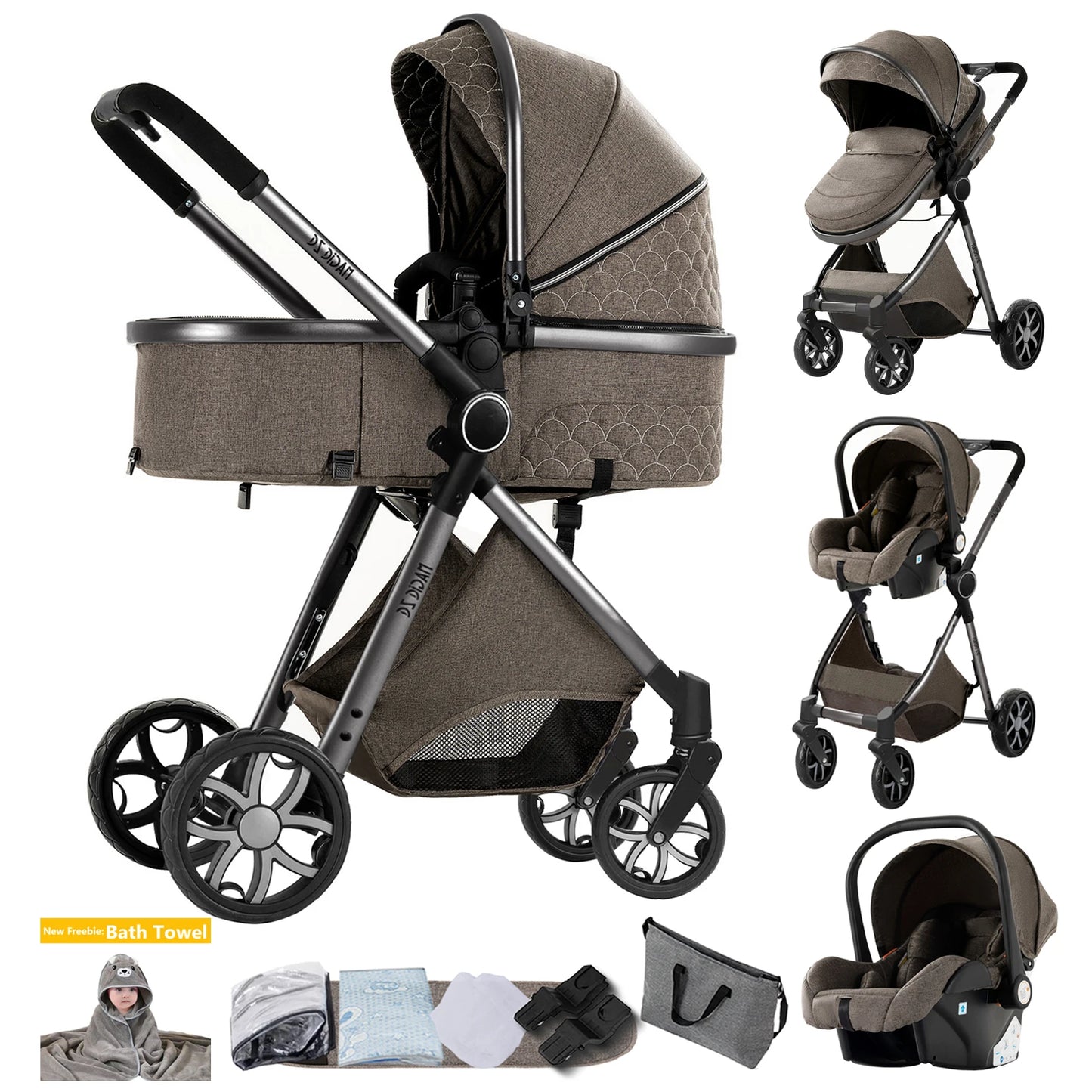 Passeggino 3 in 1 per neonati – Leggero, pieghevole e confortevole, ideale per ogni viaggio