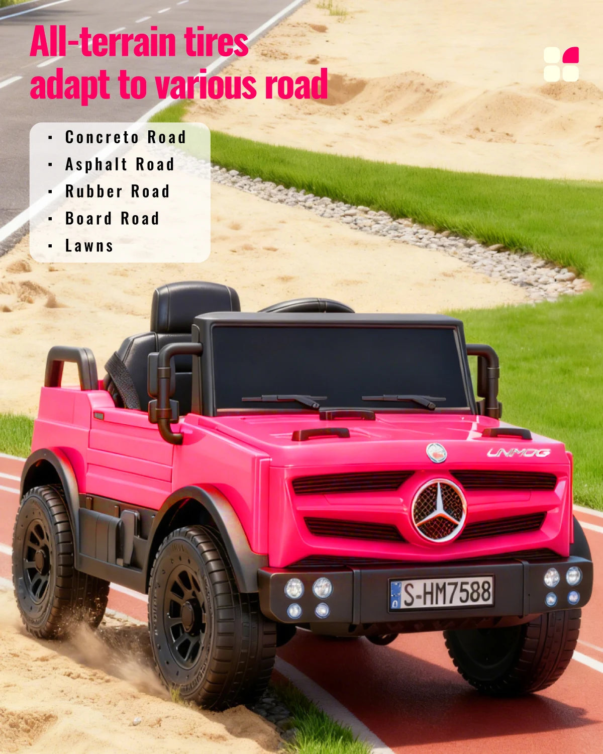 Regala ai tuoi bambini l’avventura in stile fuoristrada con il Mercedes-Benz Unimog elettrico 12V! Dotato di telecomando per i genitori, luci LED, lettore musicale e cintura di sicurezza, offre un’esperienza di guida sicu