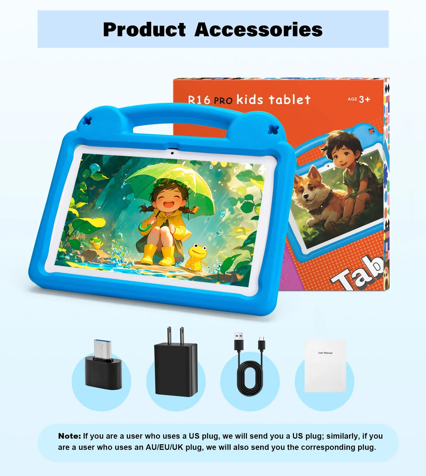 2025 Upgraded Kids Tablet, 10.1" Android 15 Kids Tablet with Parental Control, 5000mAh Battery, 8GB+64GB,Great Gift for Toddlers