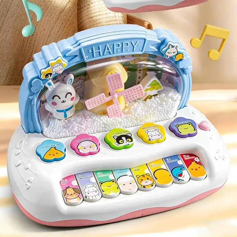 Electronic Piano Keys Snowfiake Cartoon Musical Instrument Toys Sounds Lights Children Educational Game Kids Toys Christmas Gift