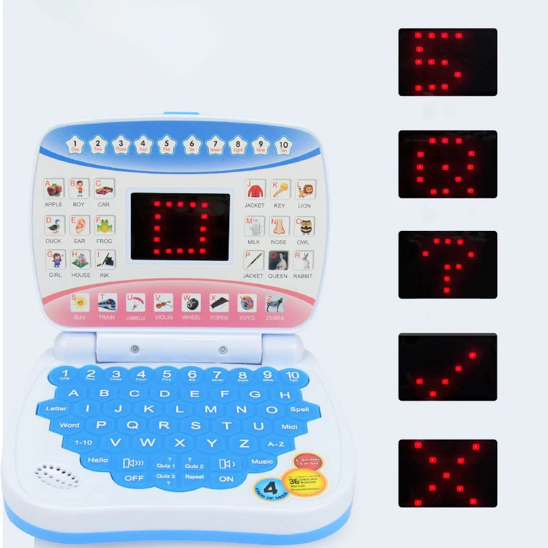 Computer portatile educativo per bambini, giocattolo elettronico prescolare per l’apprendimento delle lingue, regalo per lo sviluppo delle capacità cognitive dei più piccoli