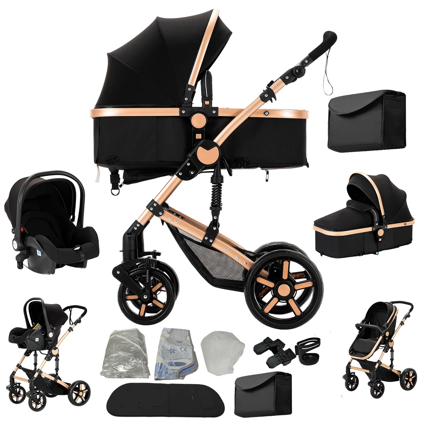 Passeggino 3 in 1 per neonati – Leggero, pieghevole e confortevole, ideale per ogni viaggio