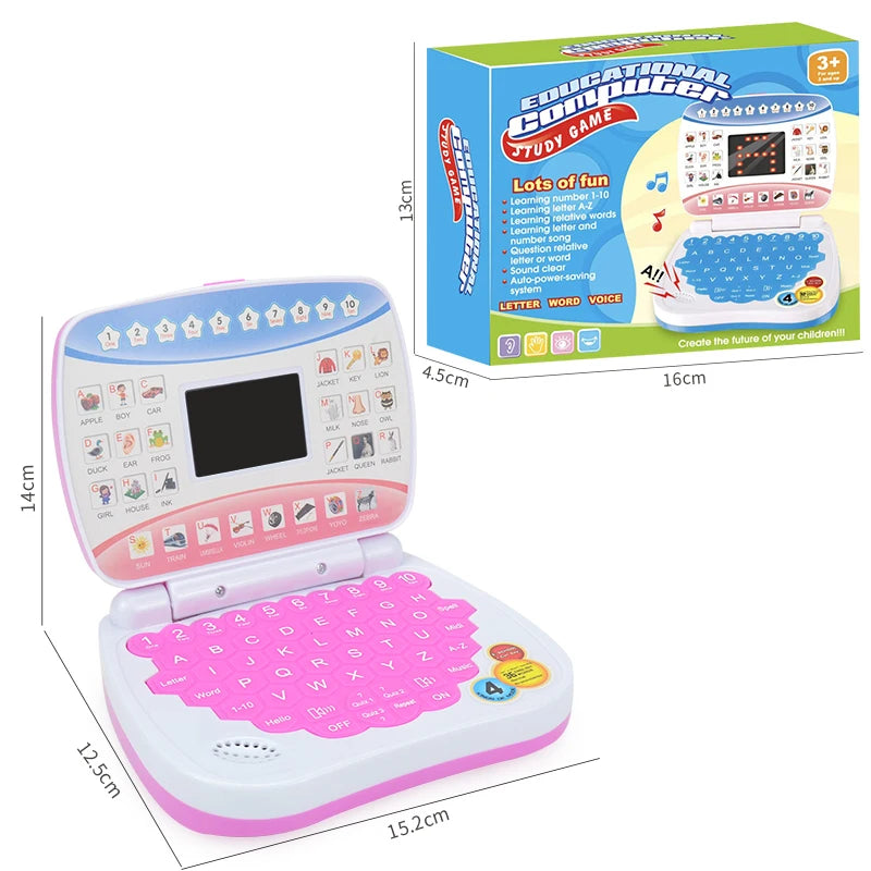 Computer portatile educativo per bambini, giocattolo elettronico prescolare per l’apprendimento delle lingue, regalo per lo sviluppo delle capacità cognitive dei più piccoli