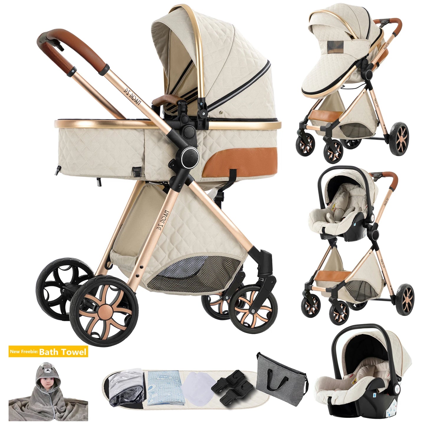 Passeggino 3 in 1 per neonati – Leggero, pieghevole e confortevole, ideale per ogni viaggio