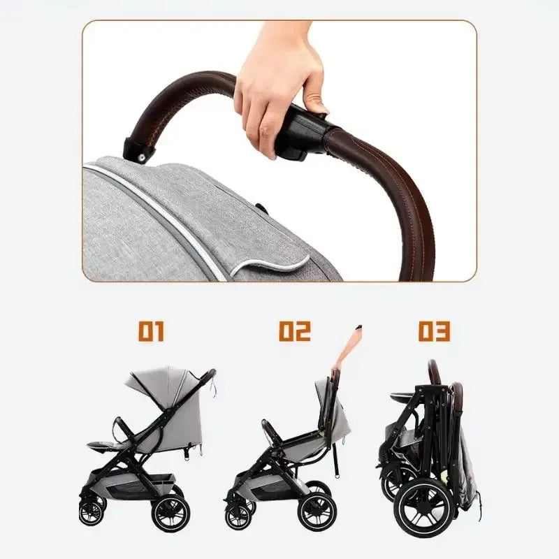 Passeggino per Bambini Altezza Elevata Portatile Ultraleggero Neonati Ammortizzante Passeggino da Viaggio Dondolo per Neonati Per Bambini da 0 a 4 Anni