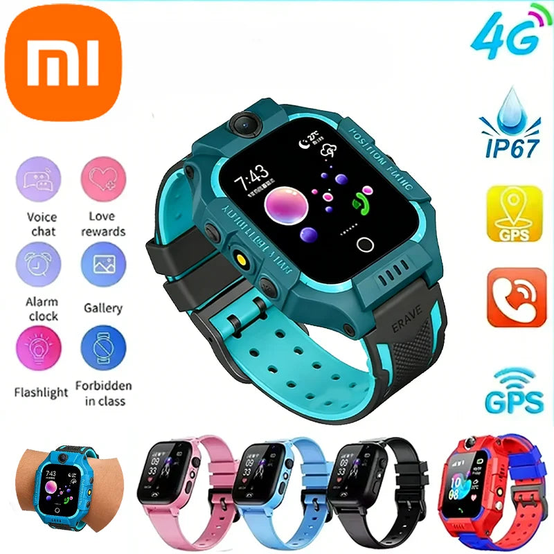 Smartwatch Xiaomi 5G per bambini con SOS, scheda SIM, chiamate, GPS, localizzazione, fotocamera, impermeabile, regalo per bambini e bambine, compatibile con iOS e Android.
