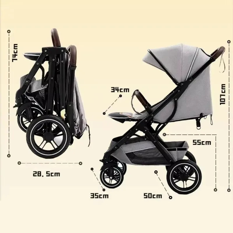 Passeggino per Bambini Altezza Elevata Portatile Ultraleggero Neonati Ammortizzante Passeggino da Viaggio Dondolo per Neonati Per Bambini da 0 a 4 Anni