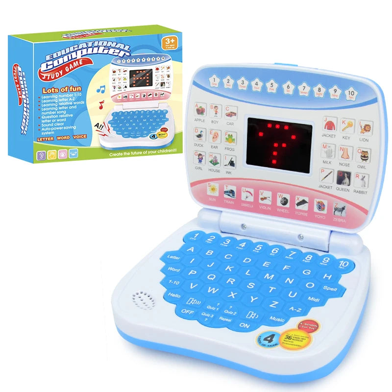 Computer portatile educativo per bambini, giocattolo elettronico prescolare per l’apprendimento delle lingue, regalo per lo sviluppo delle capacità cognitive dei più piccoli