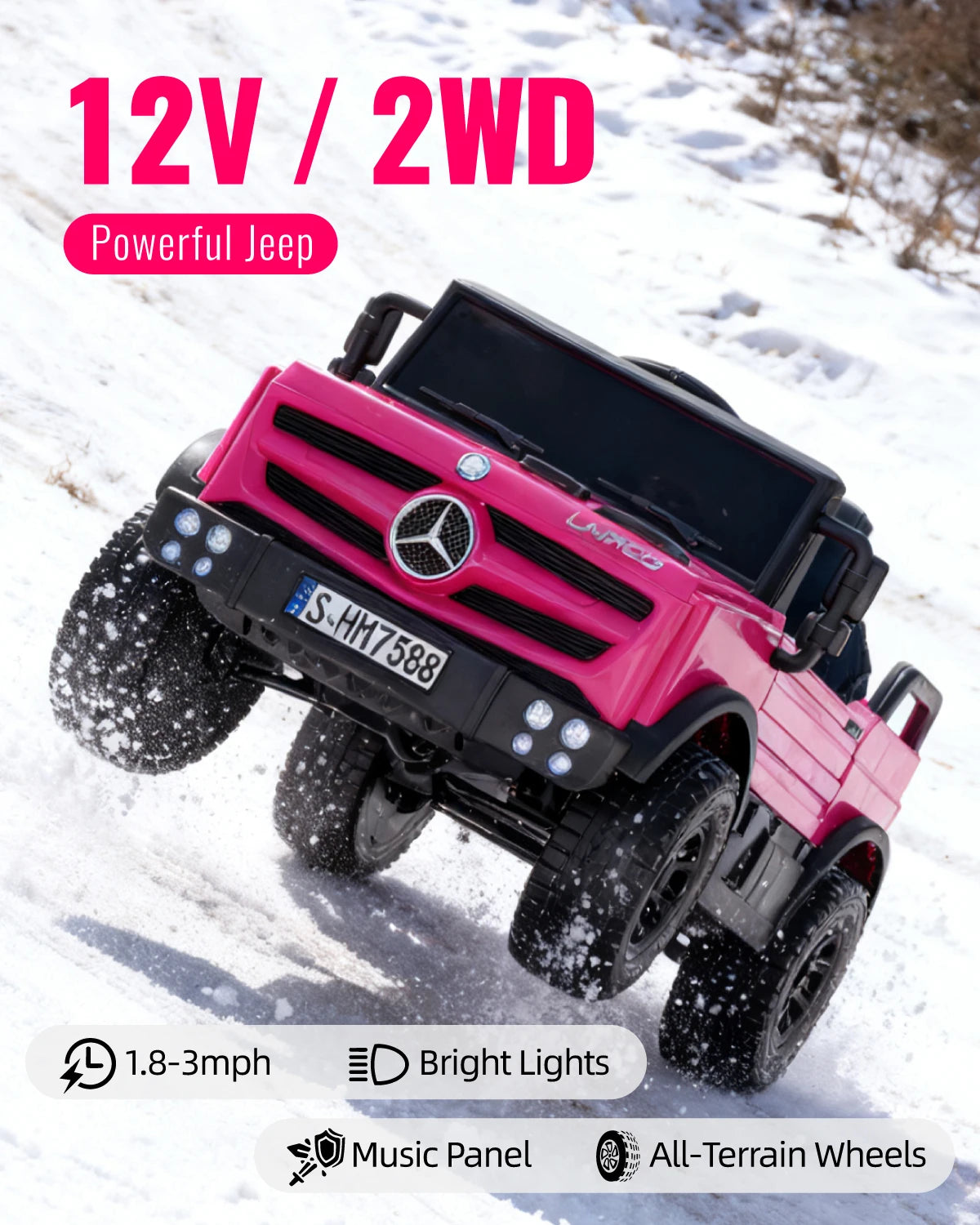 Regala ai tuoi bambini l’avventura in stile fuoristrada con il Mercedes-Benz Unimog elettrico 12V! Dotato di telecomando per i genitori, luci LED, lettore musicale e cintura di sicurezza, offre un’esperienza di guida sicu