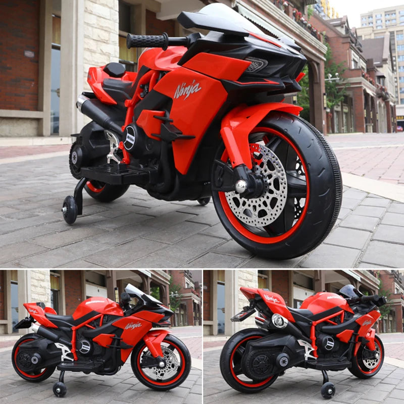 Moto elettrica per bambini dal design realistico, lunga 1,1 metri, perfetta per piccoli piloti dai 3 ai 9 anni.
Dotata di batteria ricaricabile, offre un’esperienza di guida sicura e divertente.